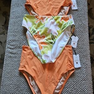 Shade & Shore Orange and Floral Bikinis